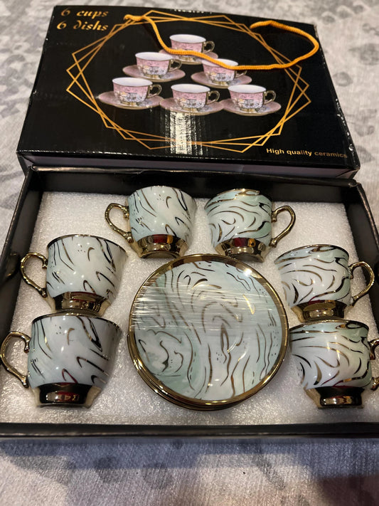 Luxurious Fenjal coffee/tea cup (Green & Gold)