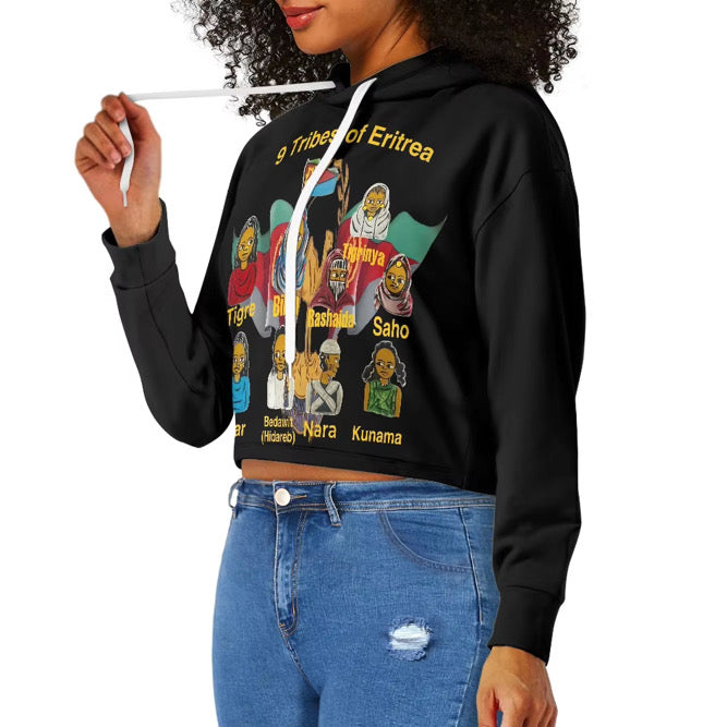 9 tribes crop hoodie