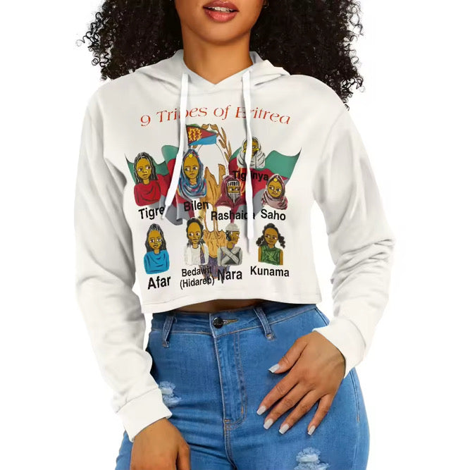 9 tribes crop hoodie